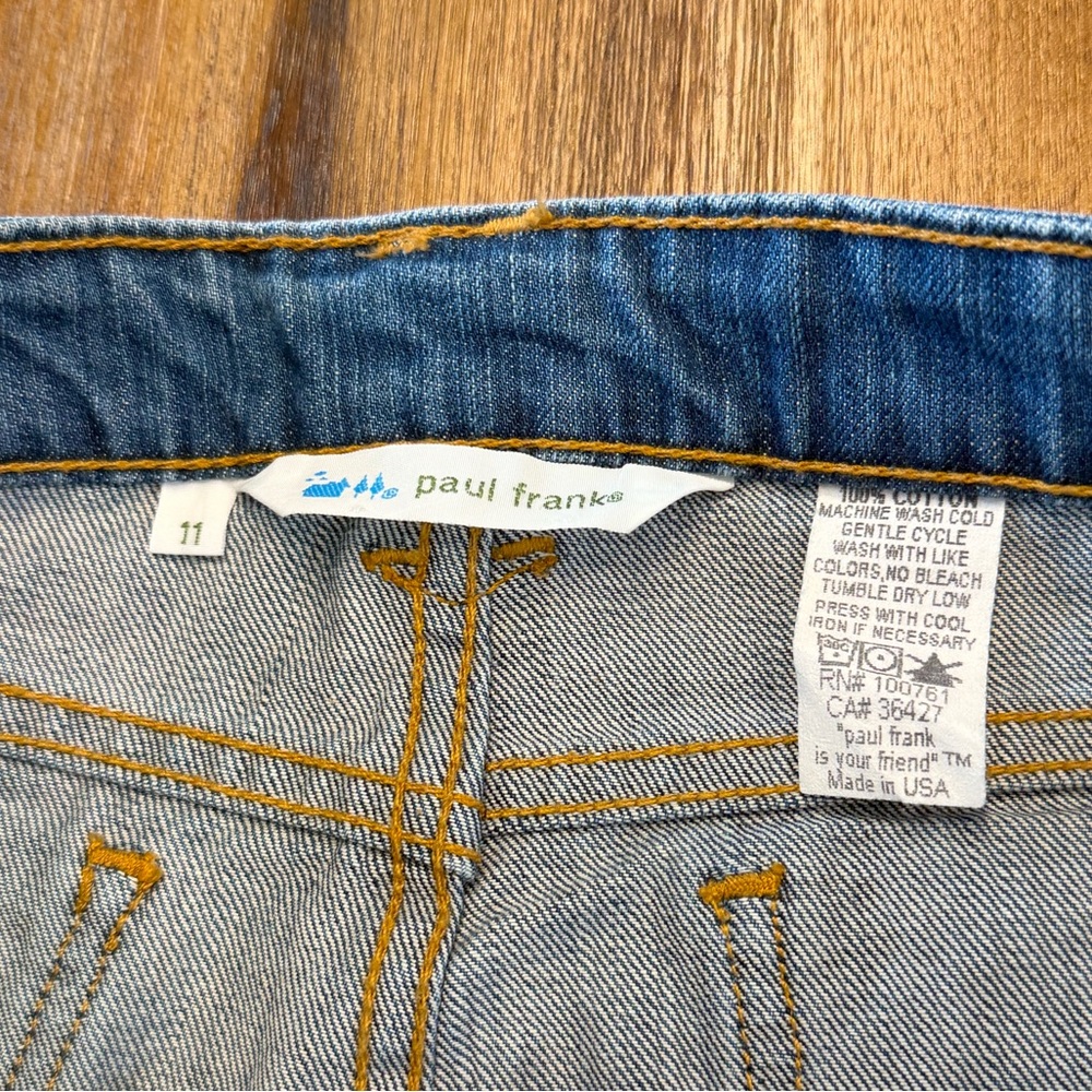 Paul Frank vintage dead stock Denim Mini Skirt Union Jack Pocket Embroidery 11 - Picture 6 of 10